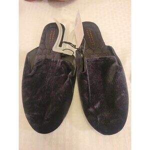 LC LAUREN CONRAD Slip On Slide SLIPPERS Women’s Velvet Color Black Large 9/10